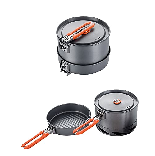 Camping Cookware & Utensil Set with Kettle