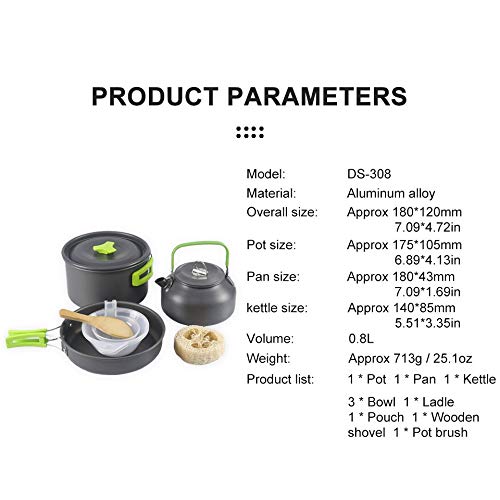 Camping Cookware Kit for Hiking & Picnic