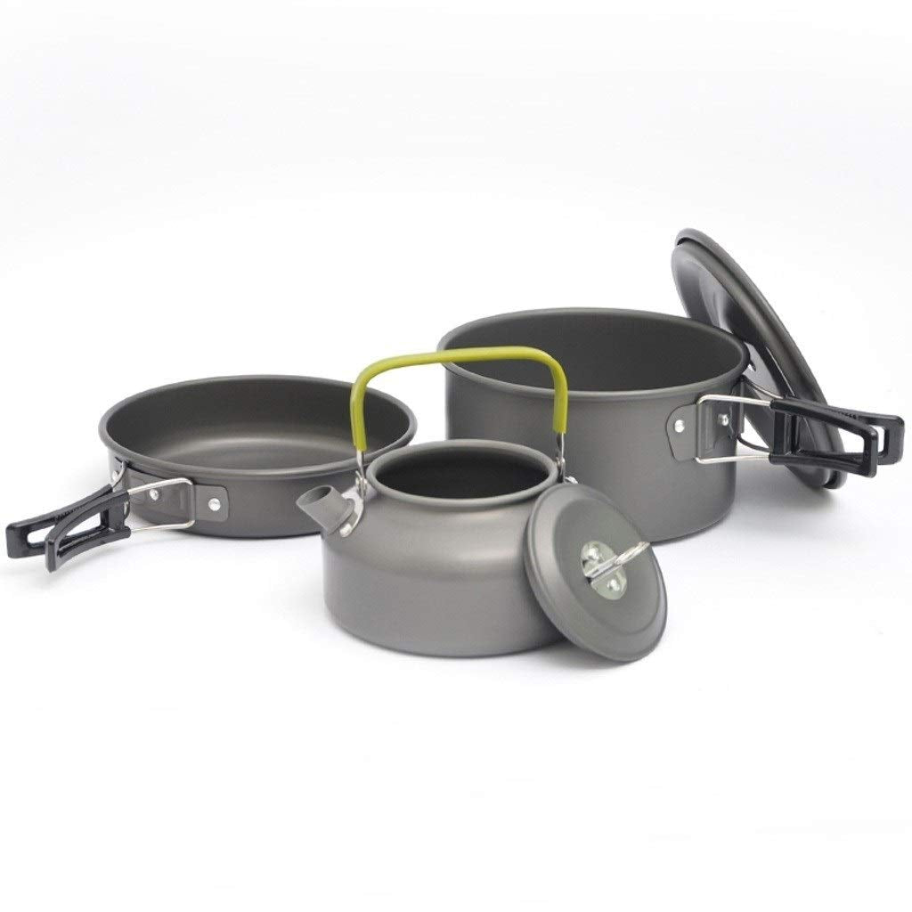 Camping Cookware Set with Kettle & Frying Pan