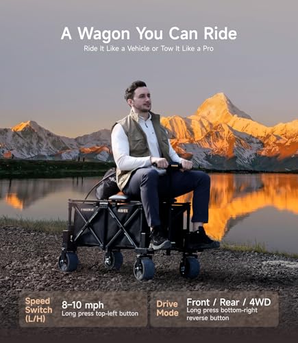 4WD Electric Utility Wagon with Seat & Foldable Design