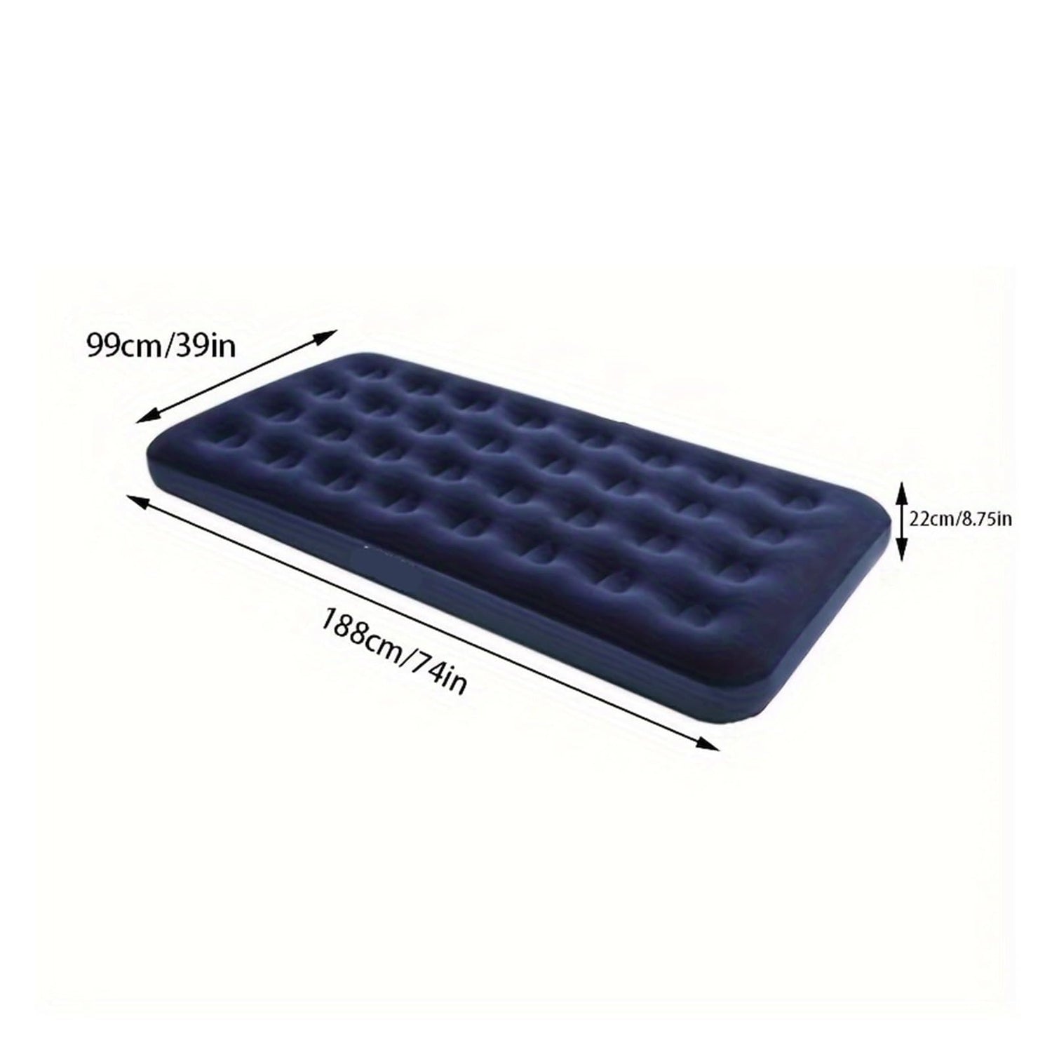 Flocked Air Mattress Indoor & Outdoor Use Without Pump