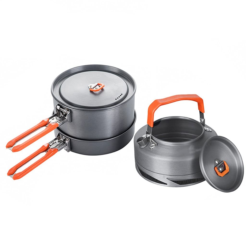 Camping Cookware & Utensil Set with Kettle
