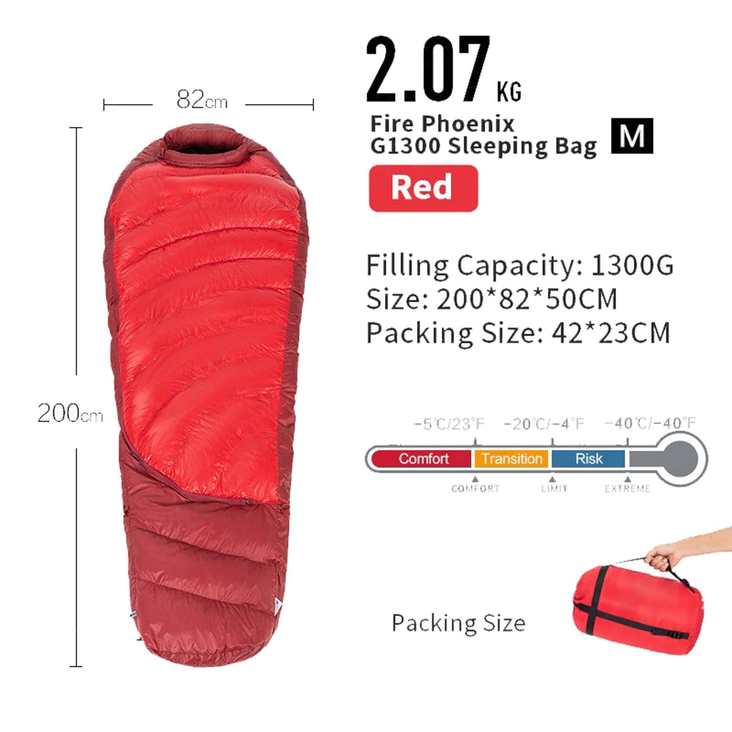 Goose Down Sleeping Bag -45°C Cold Weather