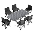 Portable Picnic Table 7PCS Table and Chair Set, Folding Roll Up Camping Travel Table