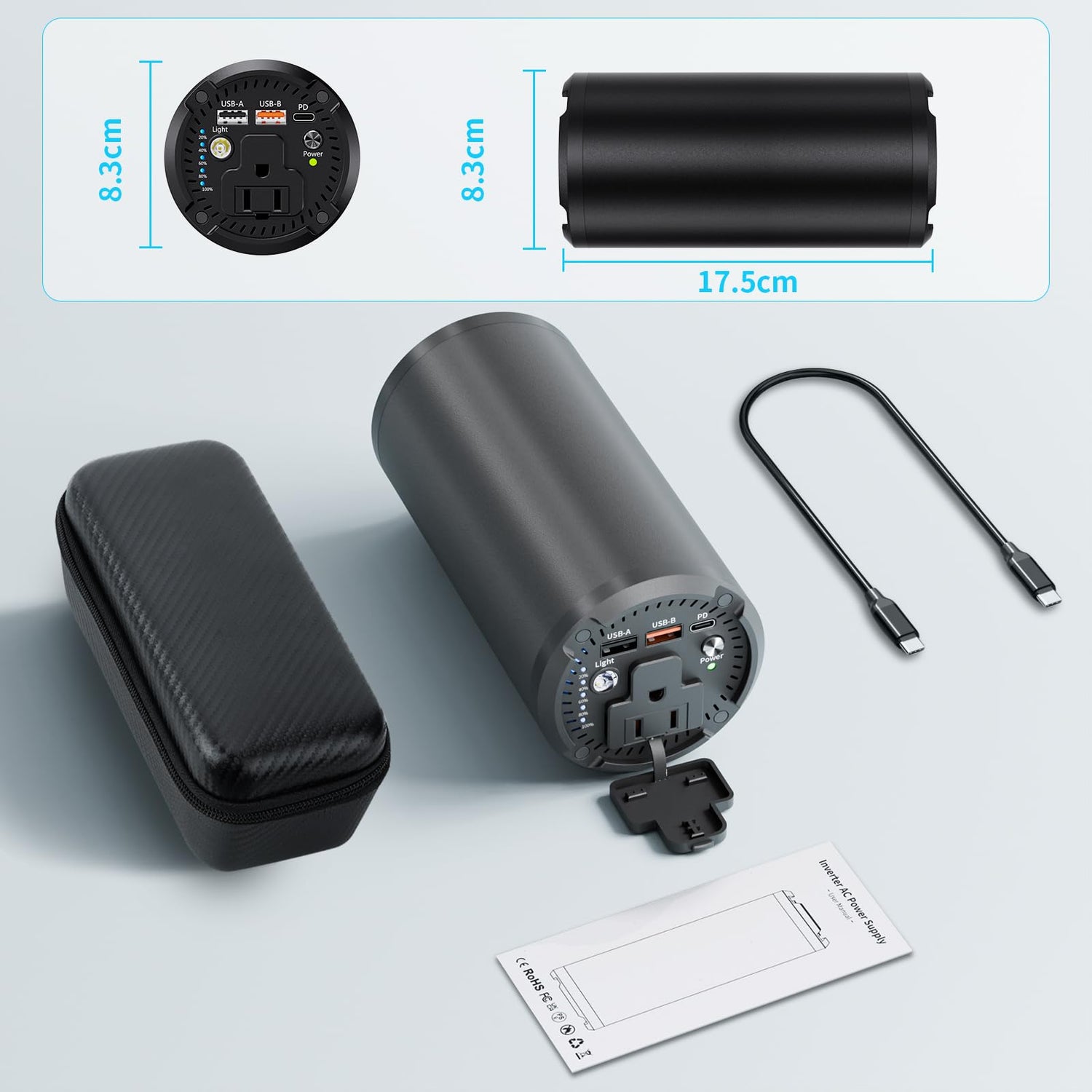 100W Portable Power Bank with AC Outlet 98Wh 27000mAh