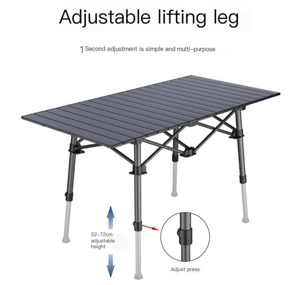 Portable Picnic Table 7PCS Table and Chair Set, Folding Roll Up Camping Travel Table