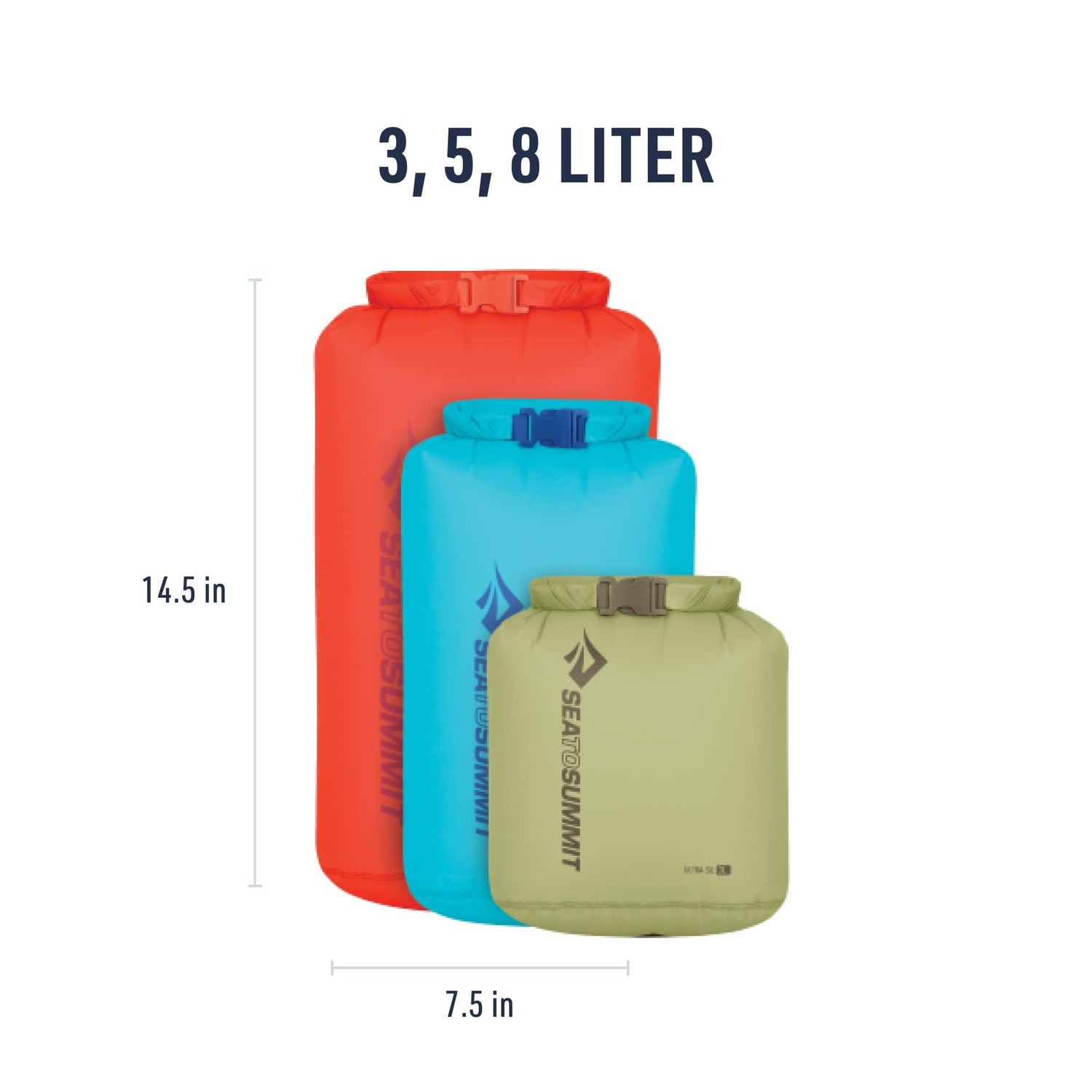 Sea to Summit Ultra-Sil Dry Bag Set, Ultralight Waterproof Stuff Sack