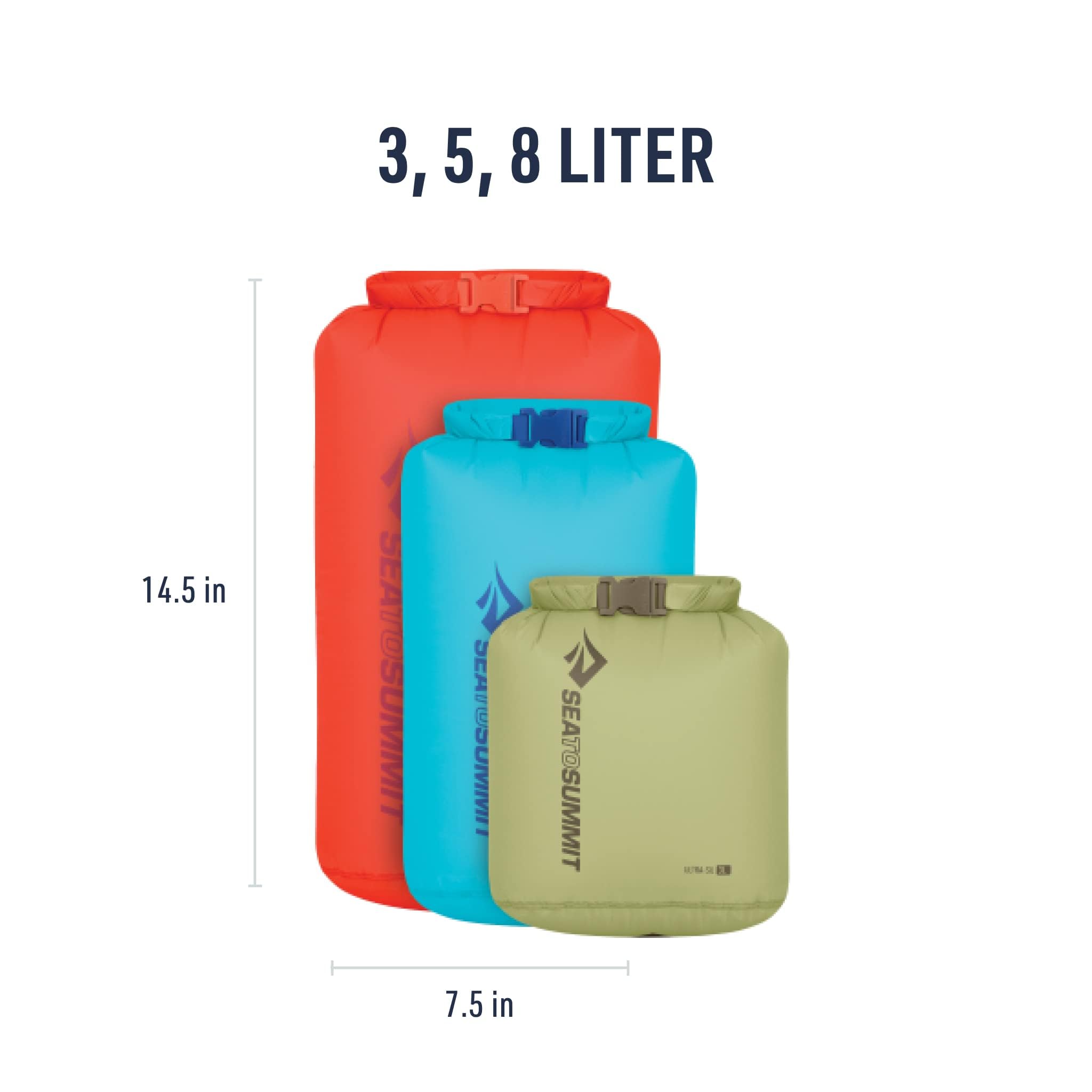 Sea to Summit Ultra-Sil Dry Bag Set, Ultralight Waterproof Stuff Sack