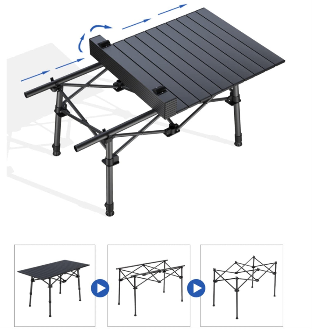 Portable Picnic Table 7PCS Table and Chair Set, Folding Roll Up Camping Travel Table