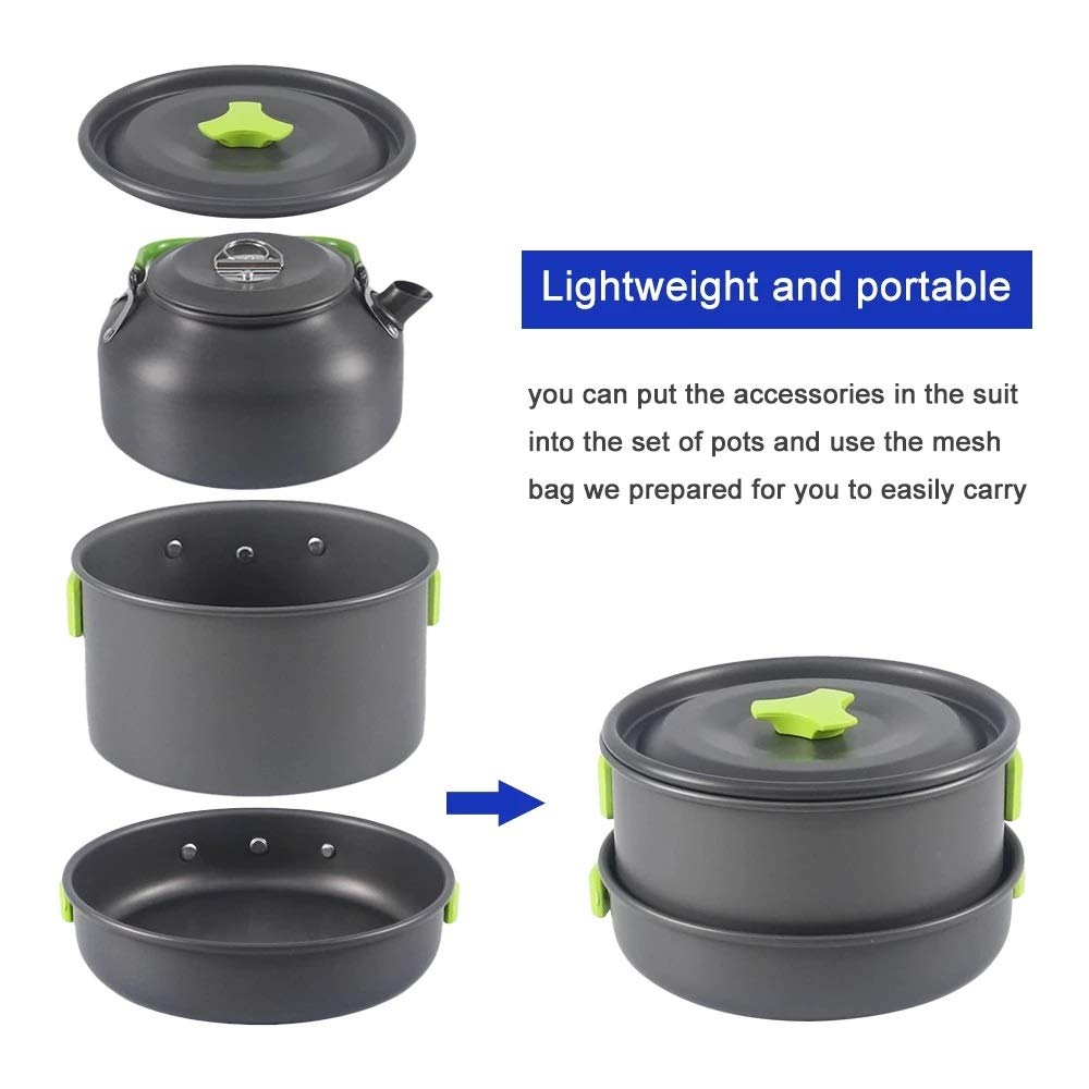 Camping Cookware Kit for Hiking & Picnic