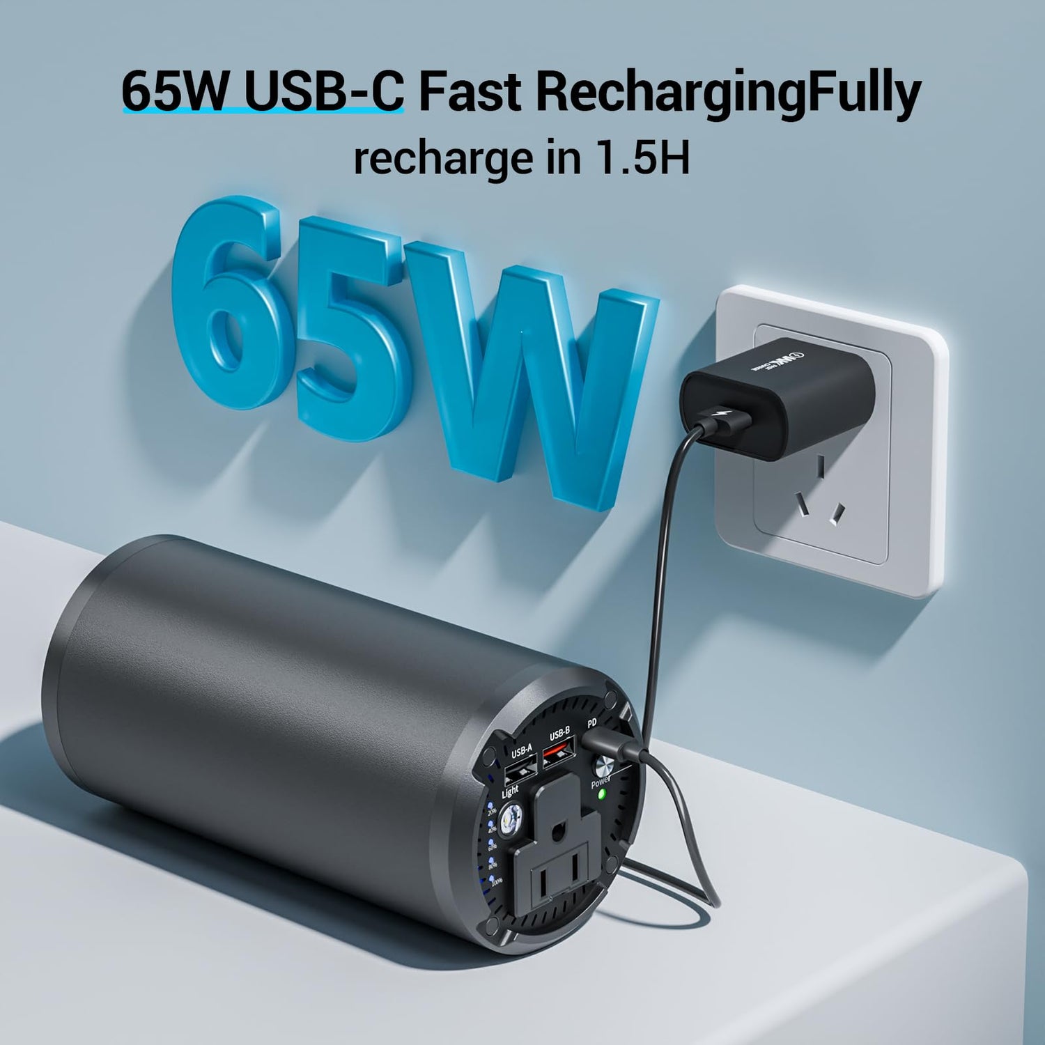 100W Portable Power Bank with AC Outlet 98Wh 27000mAh
