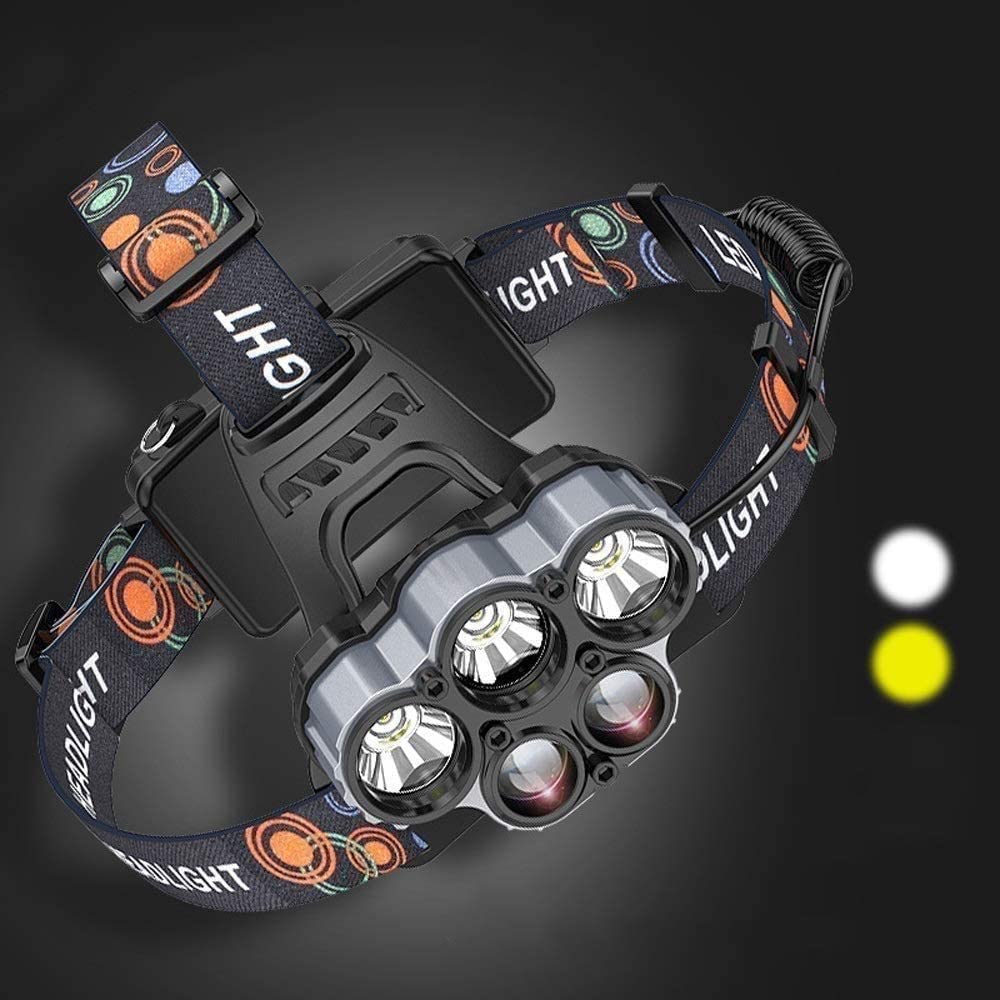 Rechargeable 5 LED Waterproof Headlamp