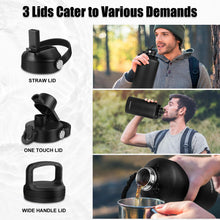 Stainless Steel Insulated Water Bottle with Straw Lid
