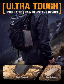 24000mAh Solar Power Bank with Fast Charging & Flashlight