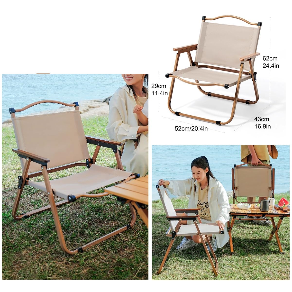 Foldable Aluminum Camping Table with Carry Bag