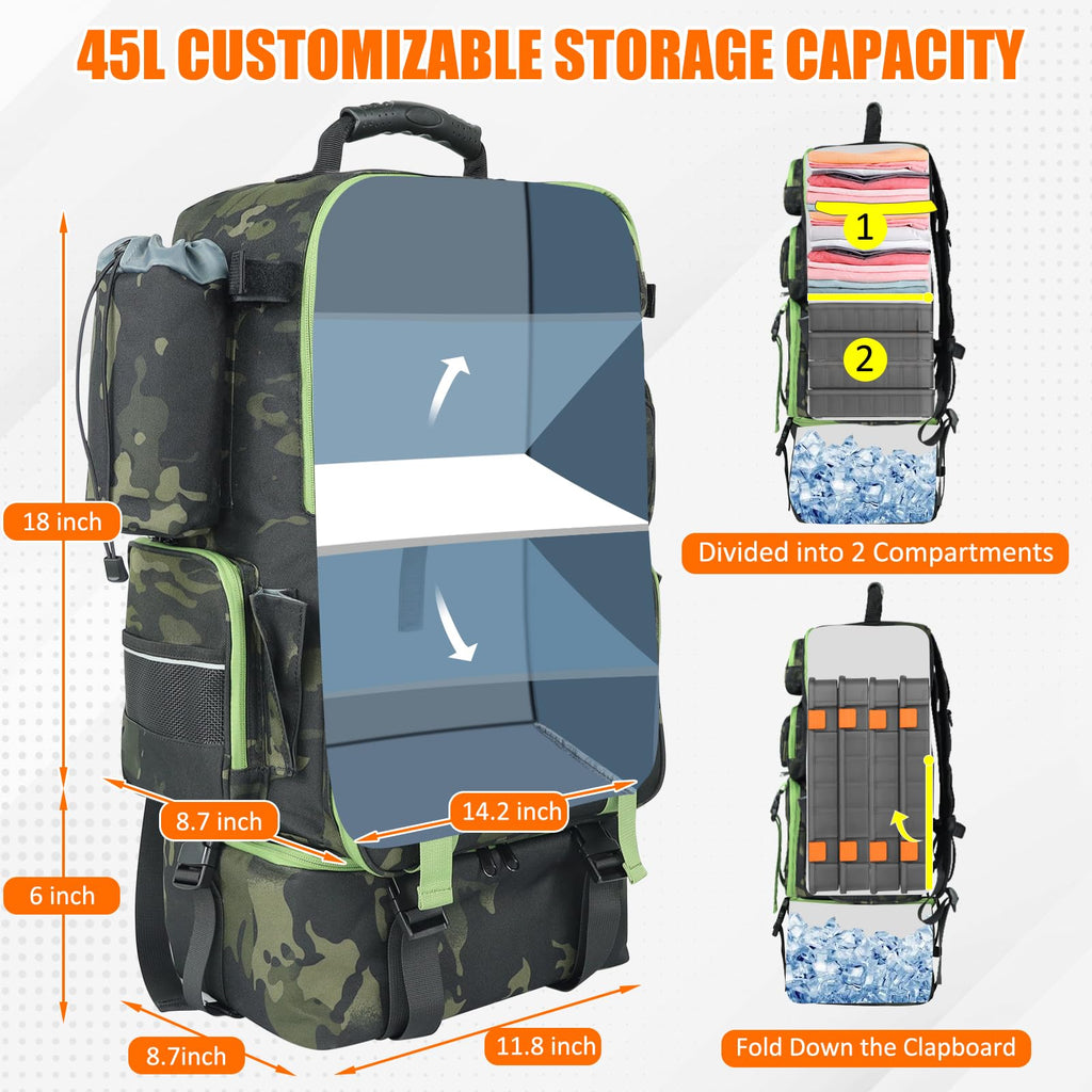 Solar Fan Hat & 45L Cooler Backpack Set