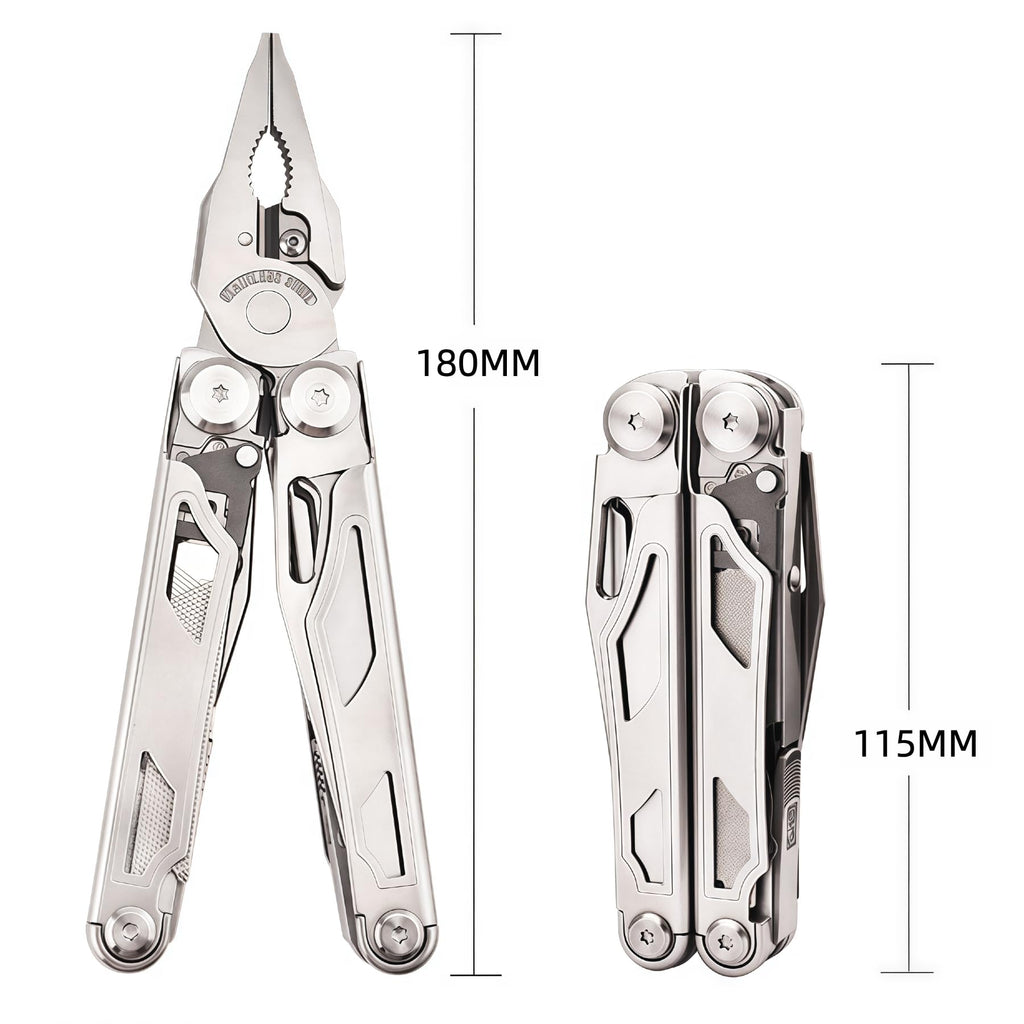 36-in-1 Stainless Steel Multi-Tool Pliers with Bit Set