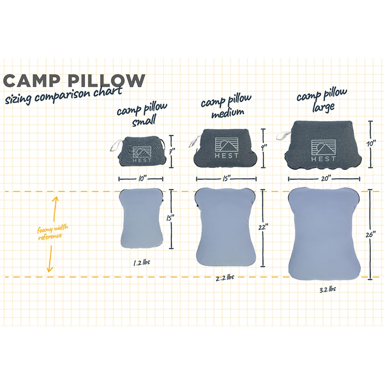Memory Foam Camping Pillow for Travel & Backpacking
