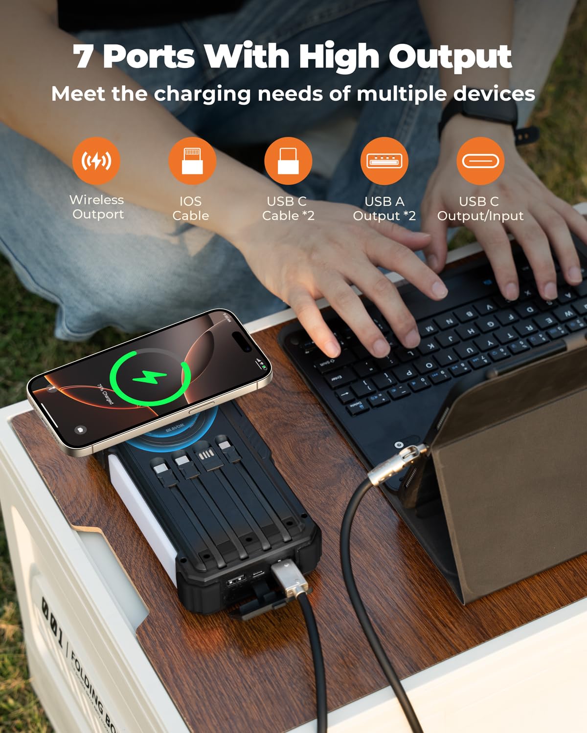 Solar Power Bank 20000mAh with Hand Crank & Fast Charging