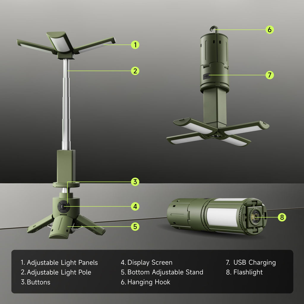 Rechargeable LED Camping Lantern with Tripod Stand