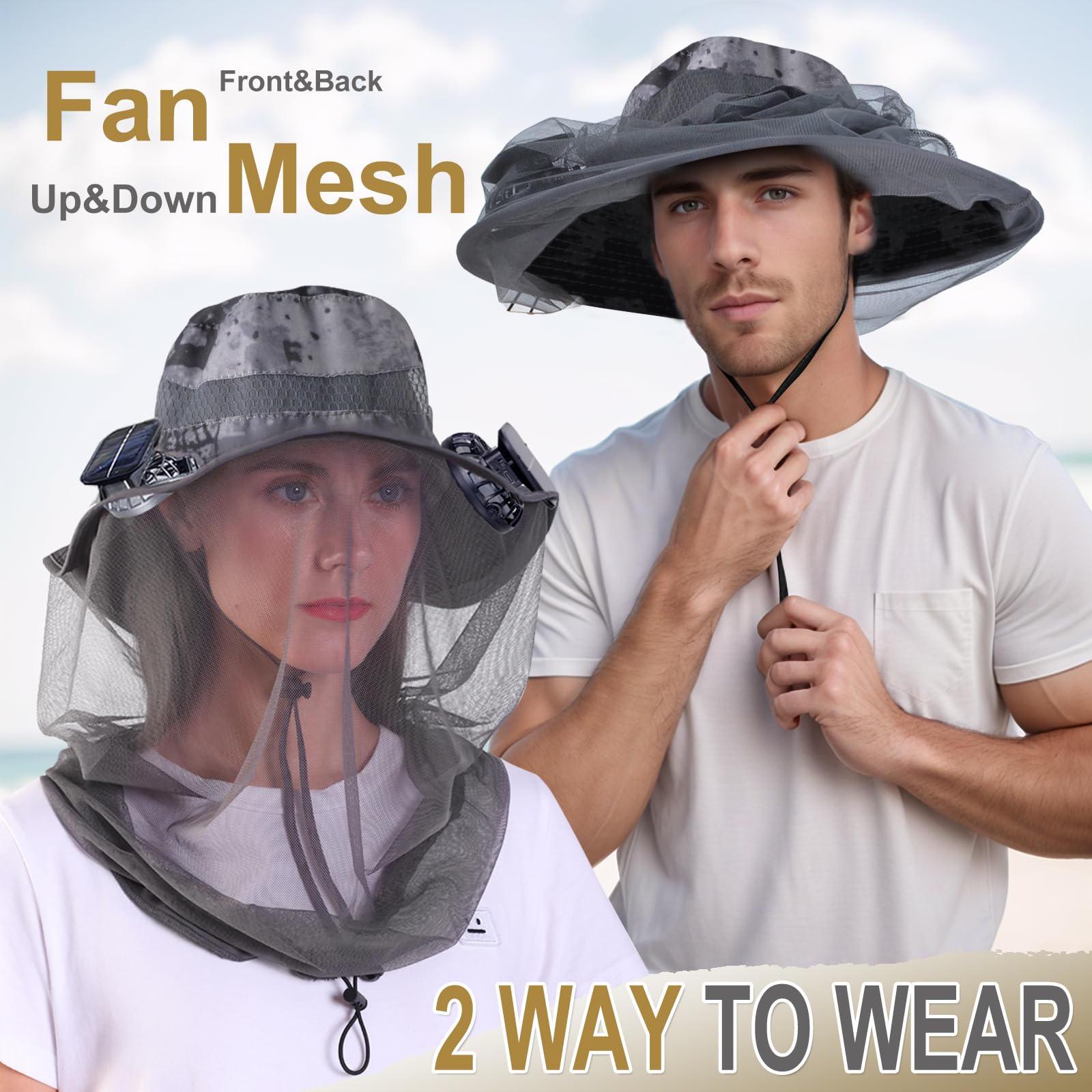 Solar Fan Hat & 45L Cooler Backpack Set