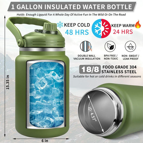 128 oz Insulated Stainless Steel Water Bottle