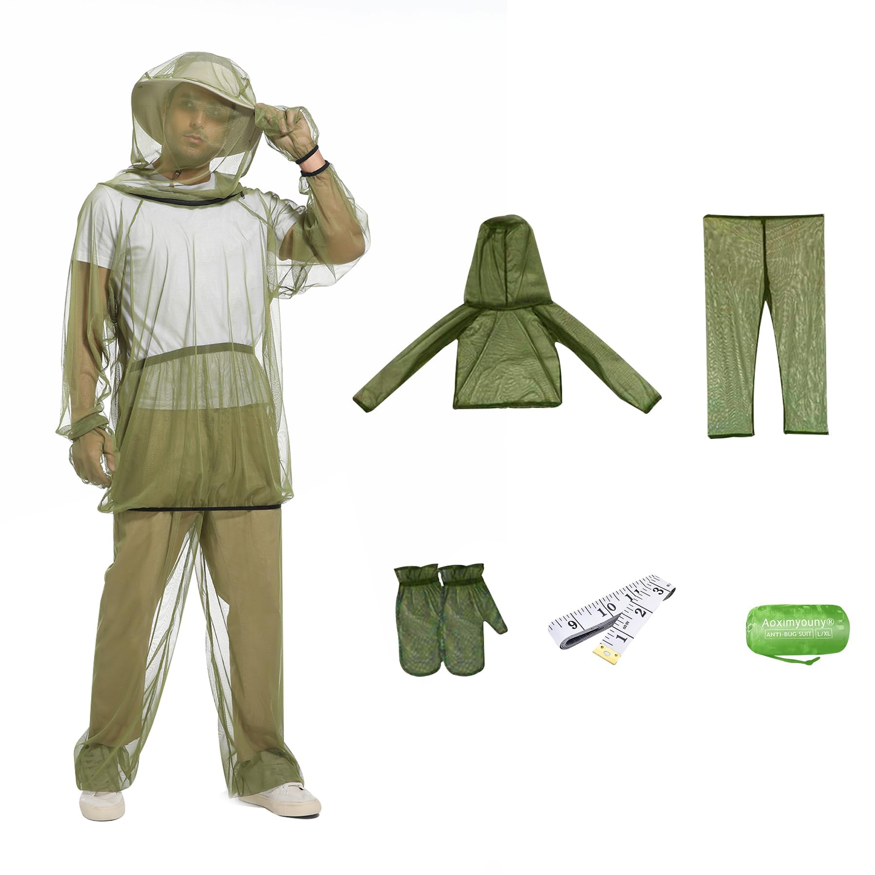 6-Piece Mosquito Protection Suit with Hood & Pants