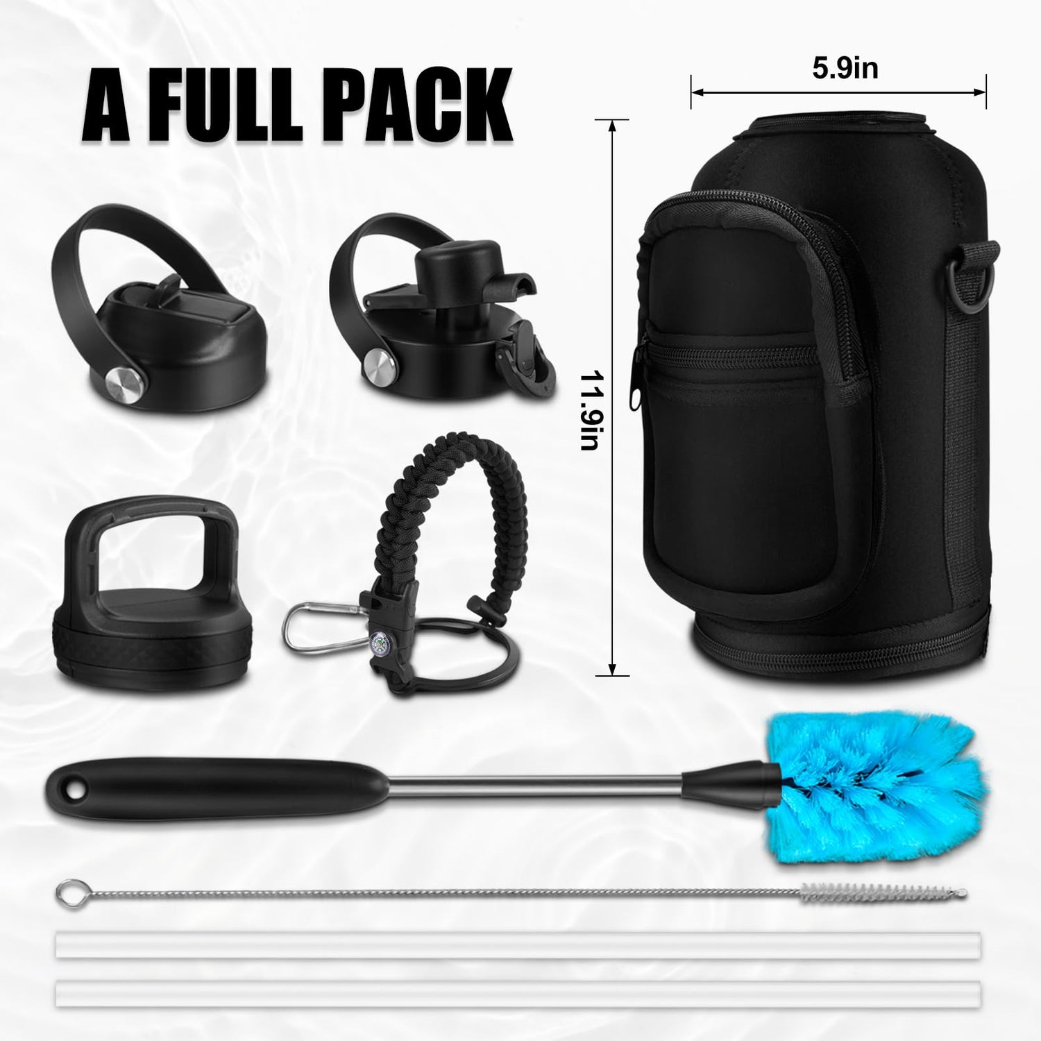 Stainless Steel Insulated Water Bottle with Straw Lid