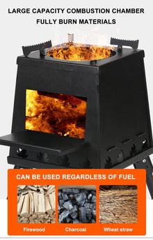 Portable Camping Rocket Wood Stove with Storage Bag