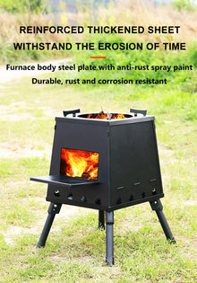 Portable Camping Rocket Wood Stove with Storage Bag