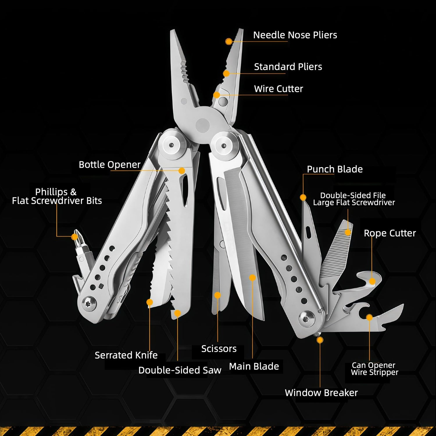 Stainless Steel Multi-Tool Pliers