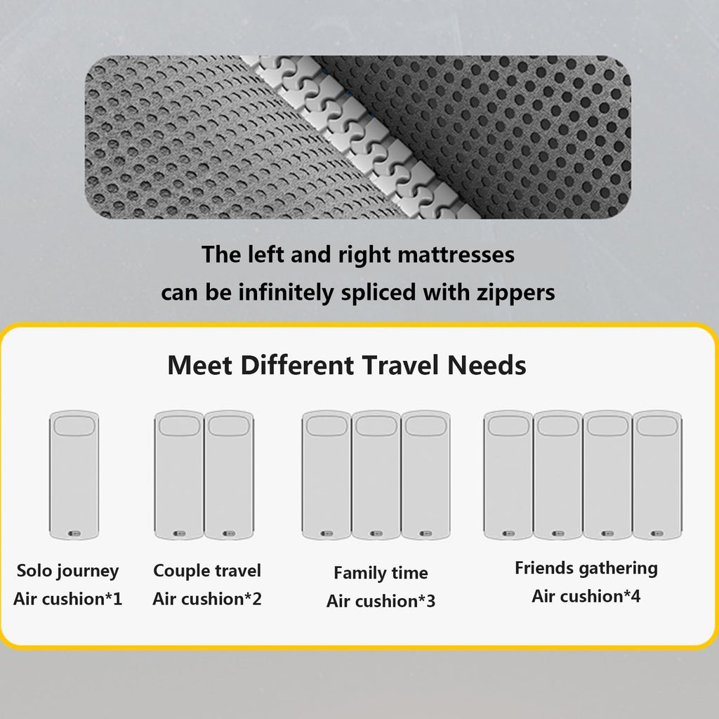 Self-Inflating Camping Sleeping Pad with Built-In Pillow