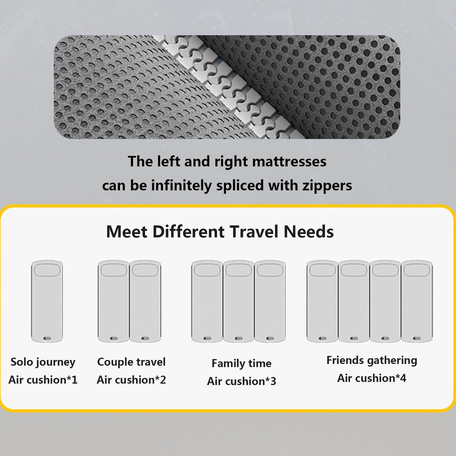 Self-Inflating Camping Sleeping Pad with Built-In Pillow