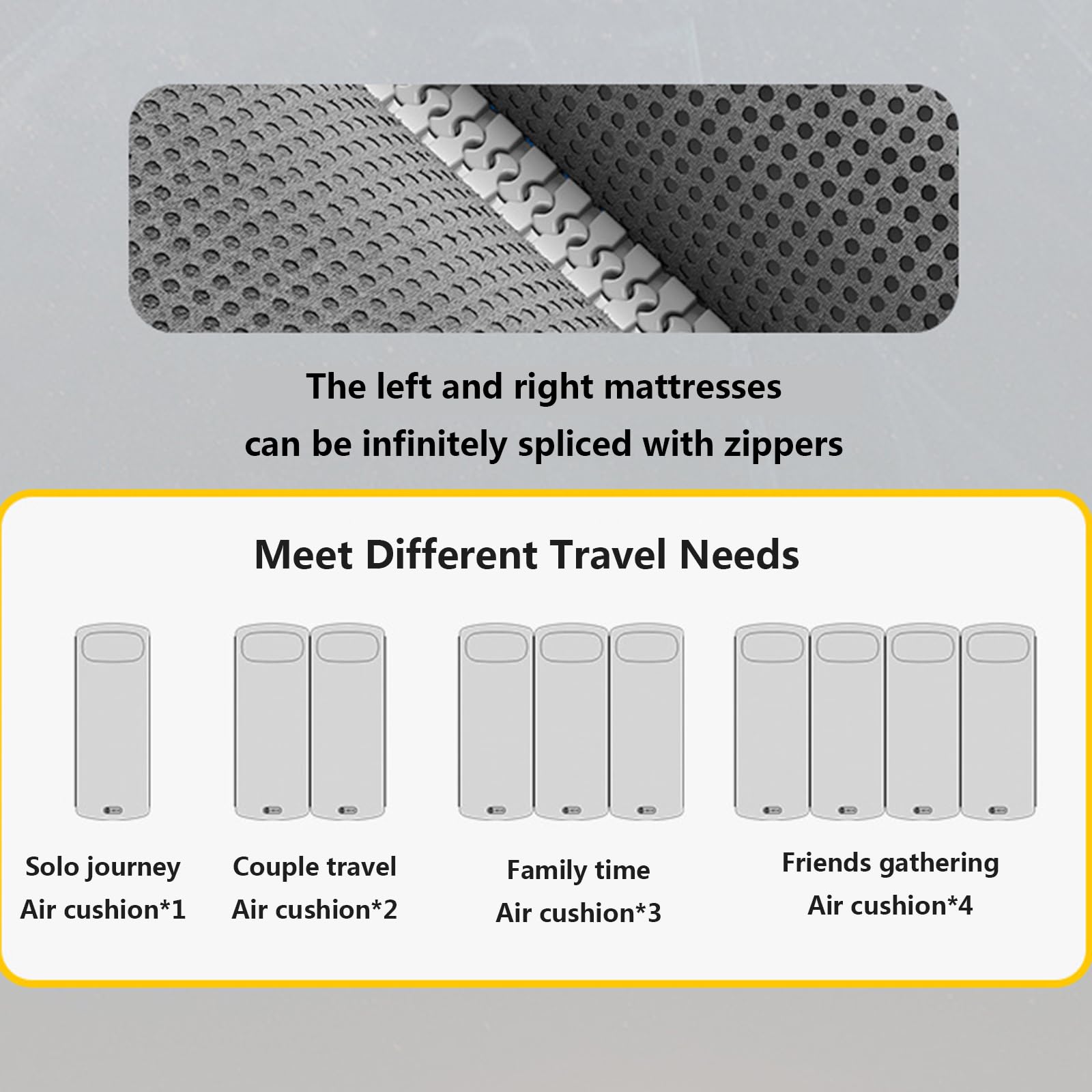 Self-Inflating Camping Sleeping Pad with Built-In Pillow