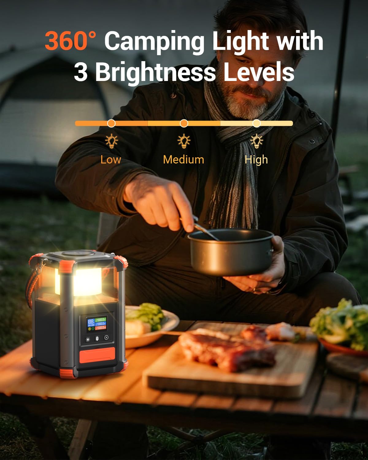 Solar Power Bank 20000mAh with Hand Crank & Fast Charging