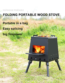 Portable Camping Rocket Wood Stove with Storage Bag