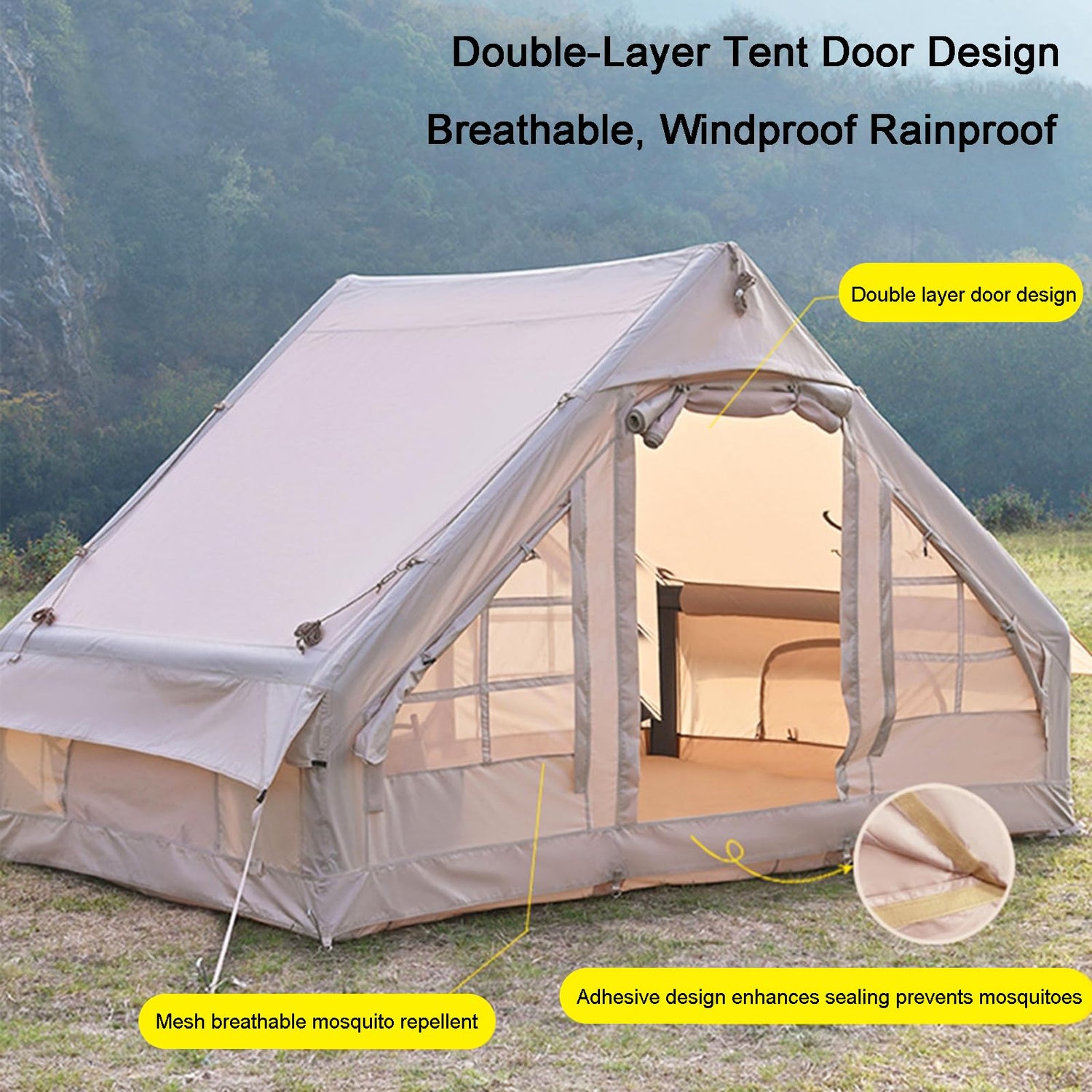 Large Inflatable Family Cabin Tent 2–6 Person