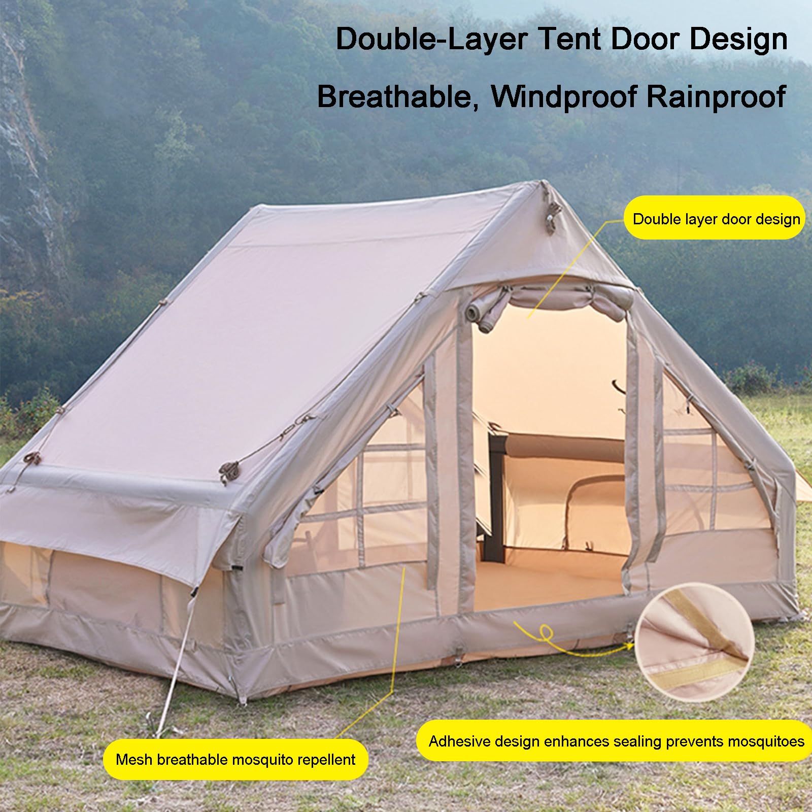 Large Inflatable 4-Season Camping Tent 5–6 Person