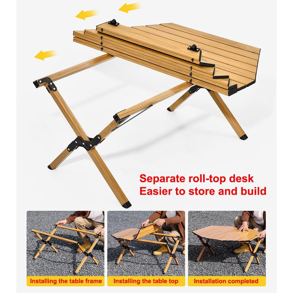 Foldable Aluminum Camping Table with Carry Bag