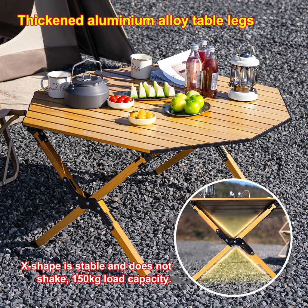 Foldable Aluminum Camping Table with Carry Bag