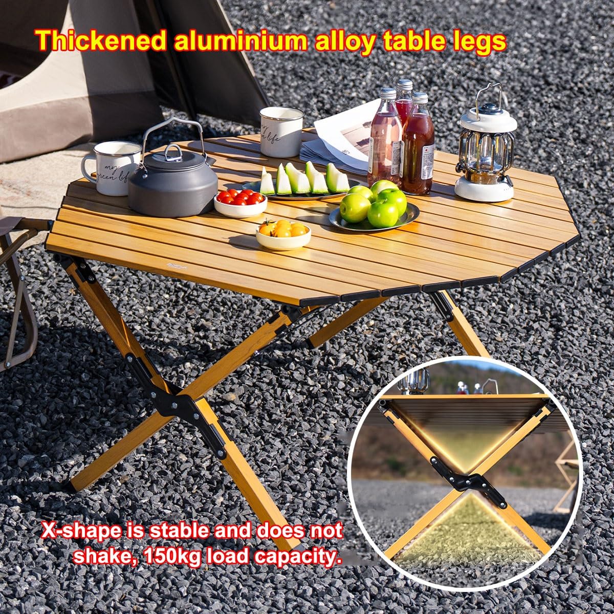 Foldable Aluminum Camping Table with Carry Bag