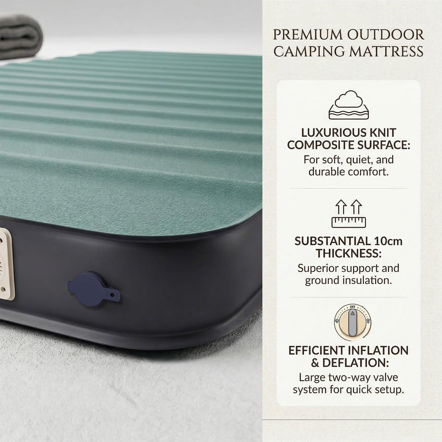 2 Person Memory Foam Camping Sleeping Pad with Electric Pump