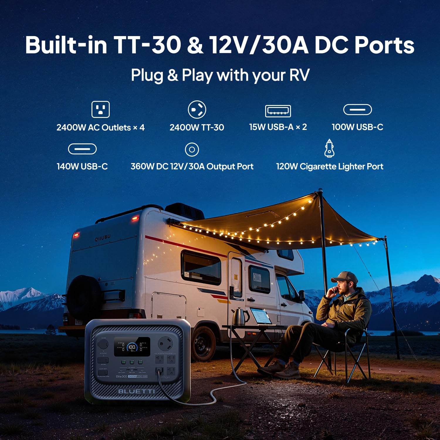 Portable Power Station 3014Wh 2400W LiFePO4 Battery Backup