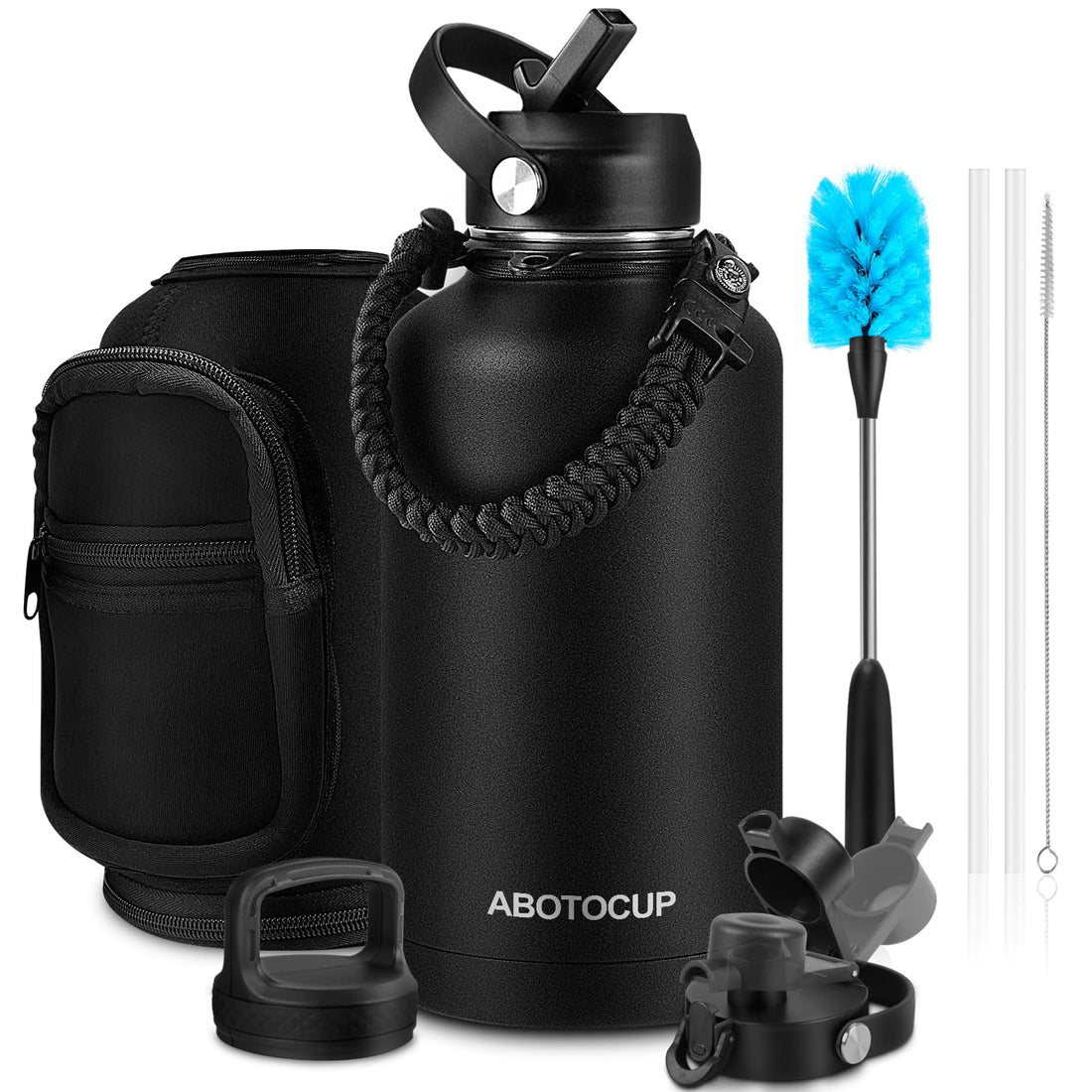Stainless Steel Insulated Water Bottle with Straw Lid