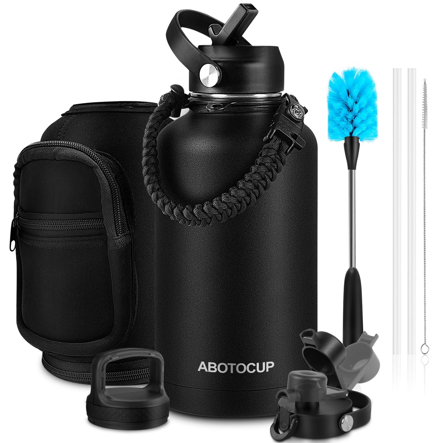 Stainless Steel Insulated Water Bottle with Straw Lid
