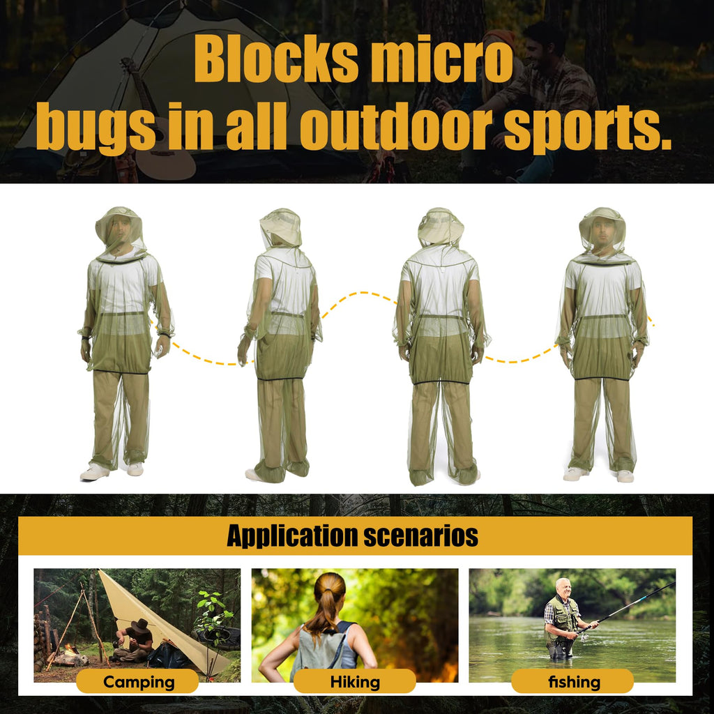 6-Piece Mosquito Protection Suit with Hood & Pants