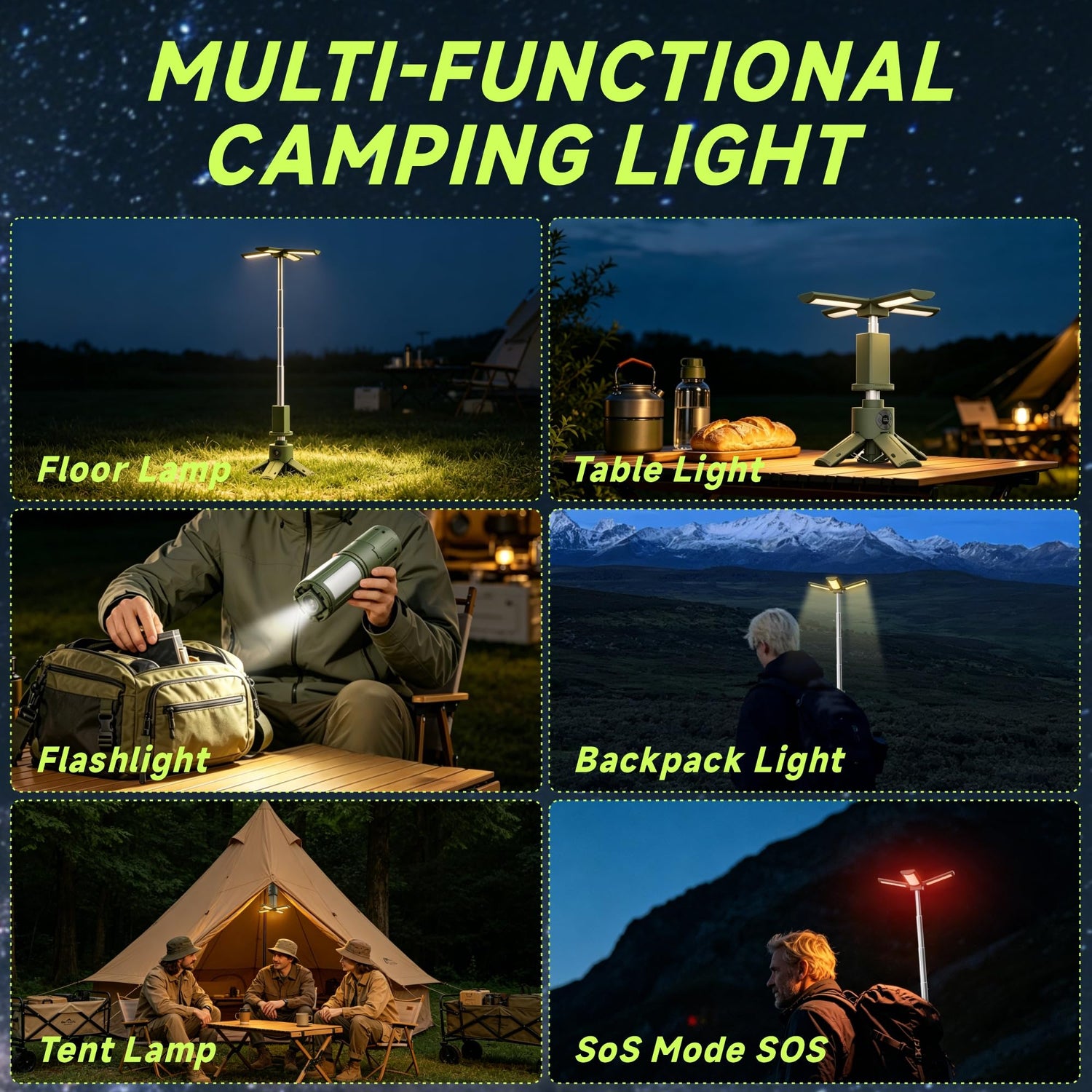 Rechargeable LED Camping Lantern with Tripod Stand