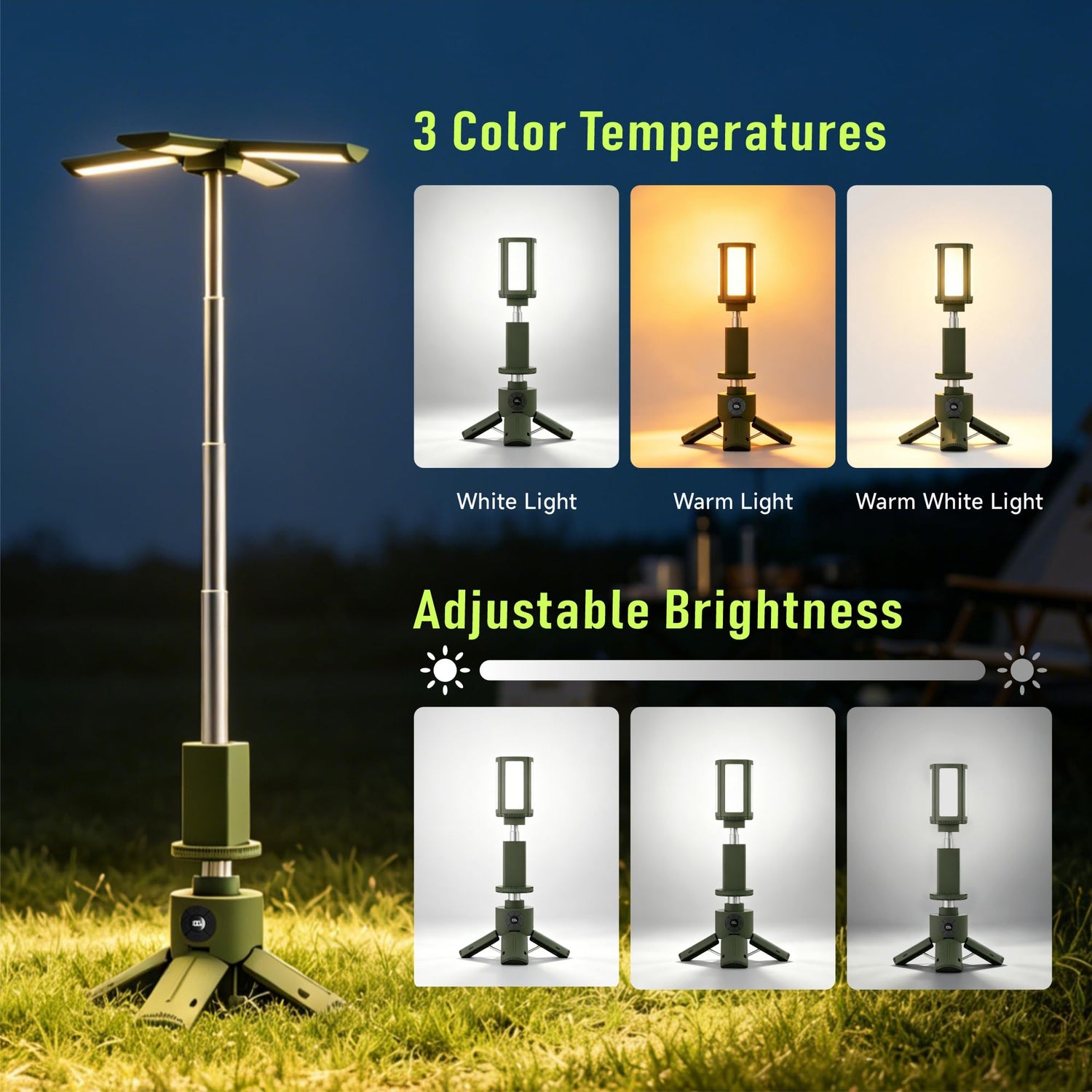 Rechargeable LED Camping Lantern with Tripod Stand