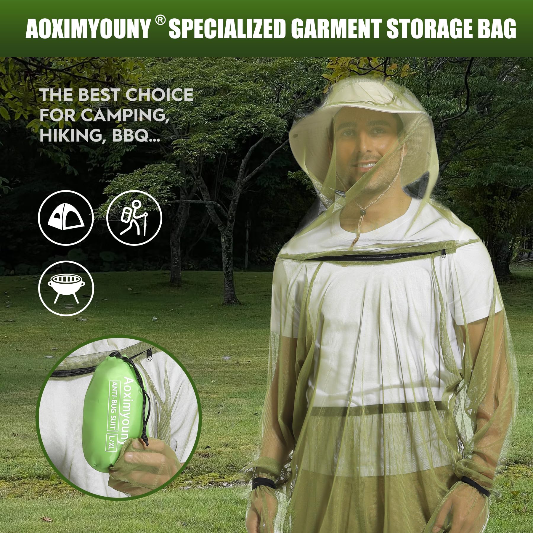 6-Piece Mosquito Protection Suit with Hood & Pants