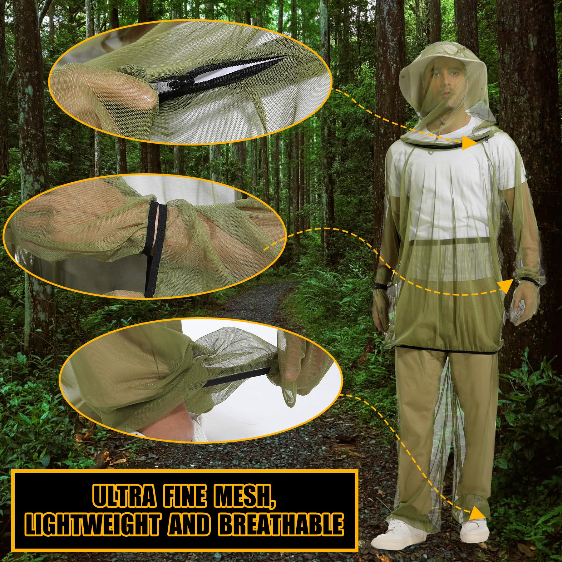 6-Piece Mosquito Protection Suit with Hood & Pants